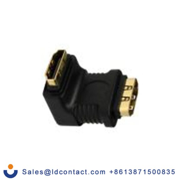 RS PRO,229-9966,HDMI 适配器 HDMI类型 母插 HDMI类型 直角, 镀金色触点 母插, 塑料外壳