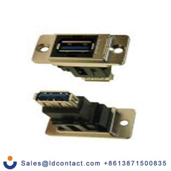 RS PRO,235-4748,USB 连接器, USB A对A型 内螺纹/内螺纹, 2端口, 面板安装 直向 USB 3.0 FT系列