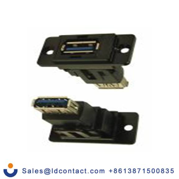 RS PRO,235-4749,USB 连接器, USB A对A型 内螺纹/内螺纹, 2端口, 面板安装 直向 USB 3.0 FT系列