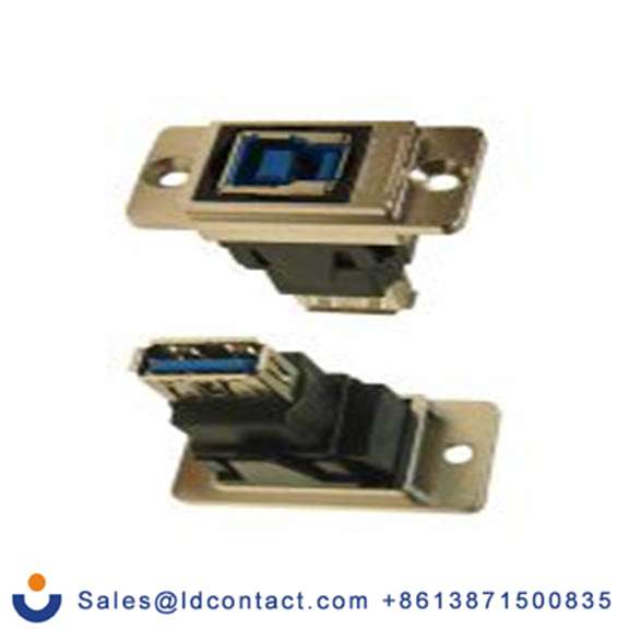 RS PRO,235-4750,USB 连接器, USB B对A型 内螺纹/内螺纹, 2端口, 面板安装 直向 USB 3.0 FT系列