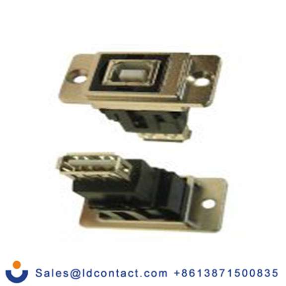 RS PRO,235-4752,USB 连接器, USB B对A型 内螺纹/内螺纹, 2端口, 面板安装 直向 USB 2.0 FT系列