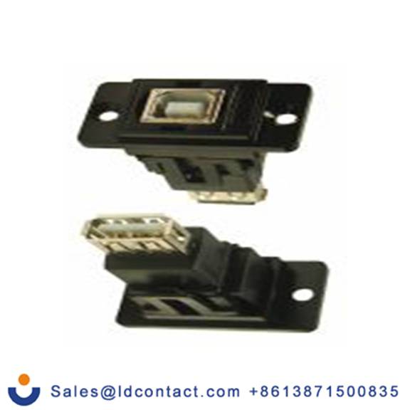 RS PRO,235-4753,USB 连接器, USB B对A型 内螺纹/内螺纹, 2端口, 面板安装 直向 USB 2.0 FT系列