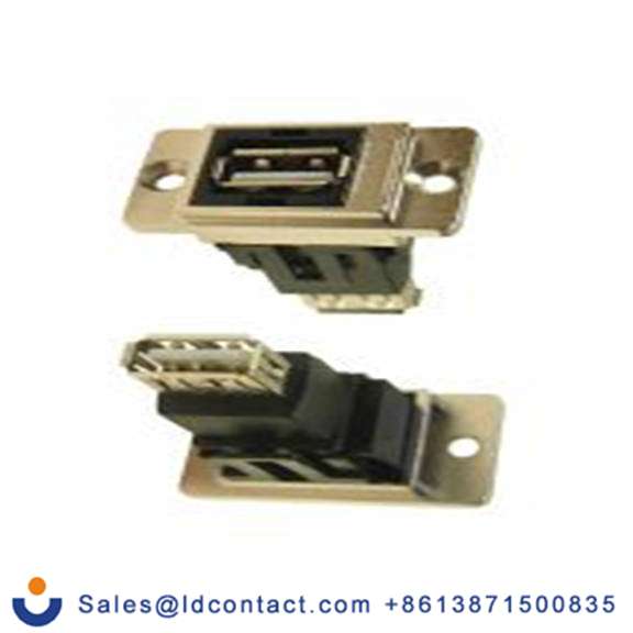 RS PRO,235-4754,USB 连接器, USB A对A型 内螺纹/内螺纹, 2端口, 面板安装 直向 USB 2.0 FT系列