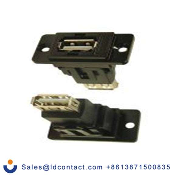 RS PRO,235-4755,USB 连接器, USB A对A型 内螺纹/内螺纹, 2端口, 面板安装 直向 USB 2.0 FT系列