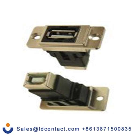 RS PRO,235-4756,USB 连接器, USB A对B型 内螺纹/内螺纹, 2端口, 面板安装 直向 USB 2.0 FT系列