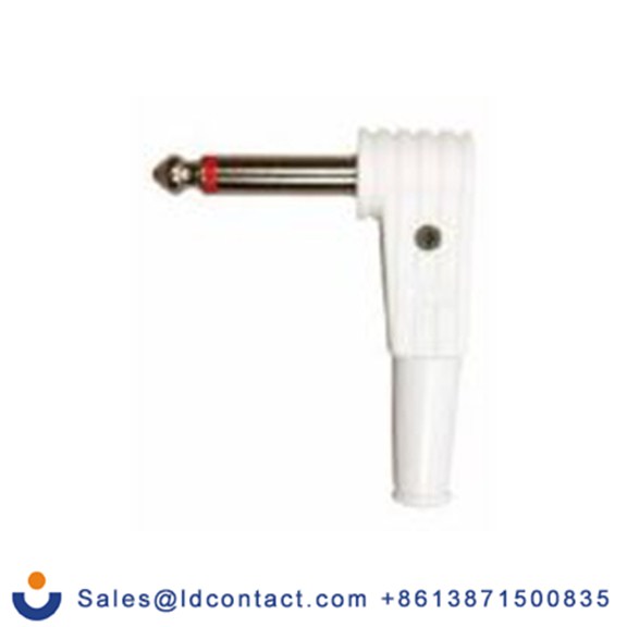 RS PRO,252-3002,6.35mm, 电缆安装 单声道 公, 插孔连接器 直角, 单色