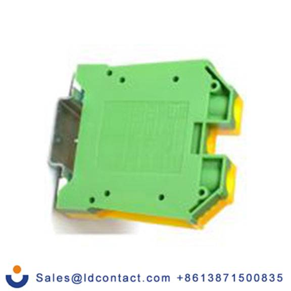 RS PRO,262-4216,1路 接地端子排, DIN 导轨型, CSA 50 mm², 62 mm长 笼式弹簧夹, 16 mm宽, 黄色, 绿色 聚酰胺 66外壳