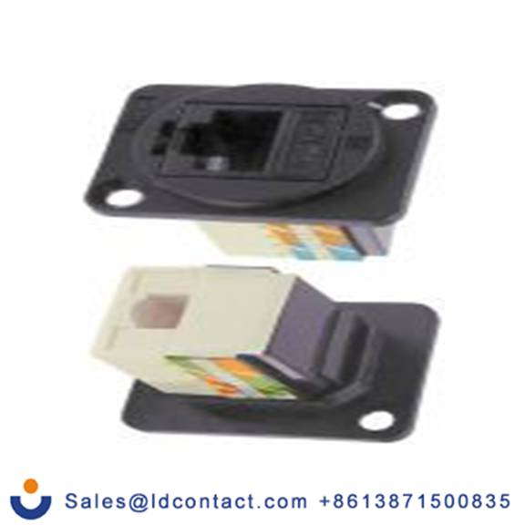 RS PRO,265-0243,RJ45 母插 6 类, 面板安装 以太网连接器, 1口, 8路, 直向