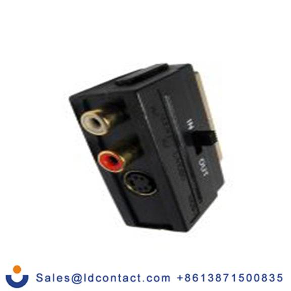 RS PRO,266-2223,影音连接适配器 公 RCA和SVHS类型 直向, 镀金色触点 母插, 聚氯乙烯外壳