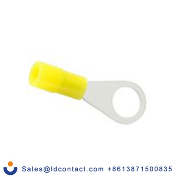 RS PRO,270-7480,绝缘 铜 圆形端子, Φ4.3 mm内环 26 AWG, M4螺栓, 黄色 22 AWG, -40 °C至105 °C