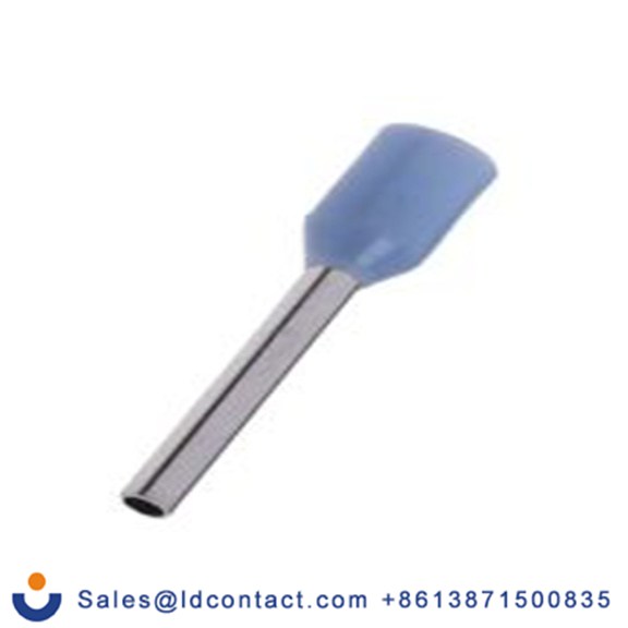 RS PRO,270-7487,绝缘 鞋带套圈, 淡蓝色, Φ1.1 mm x 8 mm引脚, 最大电线尺寸 24 AWG, 总长12.4 mm