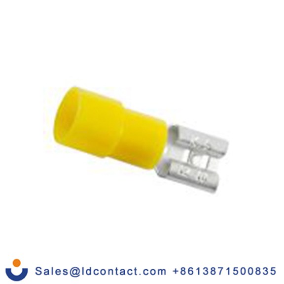 RS PRO,270-7585,绝缘 压接端子 母插, 6.35 x 0.8 mm接片, 黄色 插簧端子, 聚碳酸脂绝缘, 镀锡 12 AWG 黄铜触点, 最大线规10 AWG