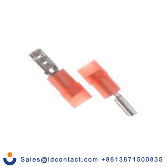 RS PRO,270-7587,绝缘 压接端子 母插, 2.8 x 0.8 mm接片, 红色 插簧端子, 尼龙绝缘, 镀锡 22 AWG 黄铜, 铜触点, 最大线规16 AWG