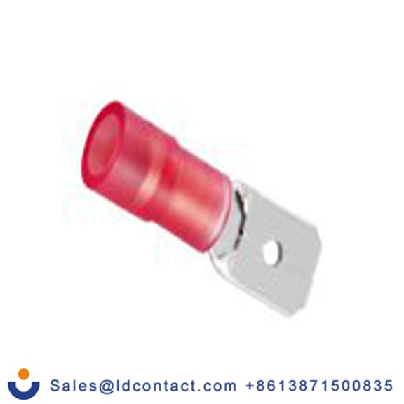 RS PRO,270-7607,绝缘 压接端子 公, 0.8 x 6.35 mm接片, 红色 插簧端子, 尼龙绝缘, 镀锡 22 AWG 黄铜, 铜触点, 最大线规16 AWG