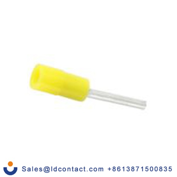 RS PRO,270-7618,针型接线端子, 绝缘端子镀锡, 针Φ1.4 mmx10 mm长, 黄色, 26 AWG, 尼龙绝缘, 线最大规格22 AWG 系列