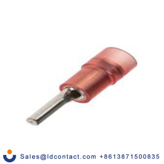 RS PRO,270-7620,针型接线端子, 绝缘端子镀锡, 针Φ1.9 mmx9 mm长, 红色, 22 AWG, 尼龙绝缘, 线最大规格16 AWG