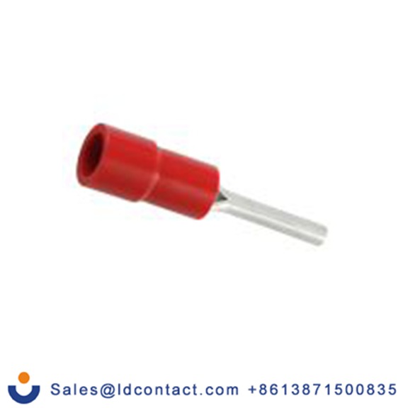 RS PRO,270-7621,针型接线端子, 绝缘端子镀锡, 针Φ1.9 mmx10 mm长, 红色, 22 AWG, 乙烯基绝缘, 线最大规格16 AWG