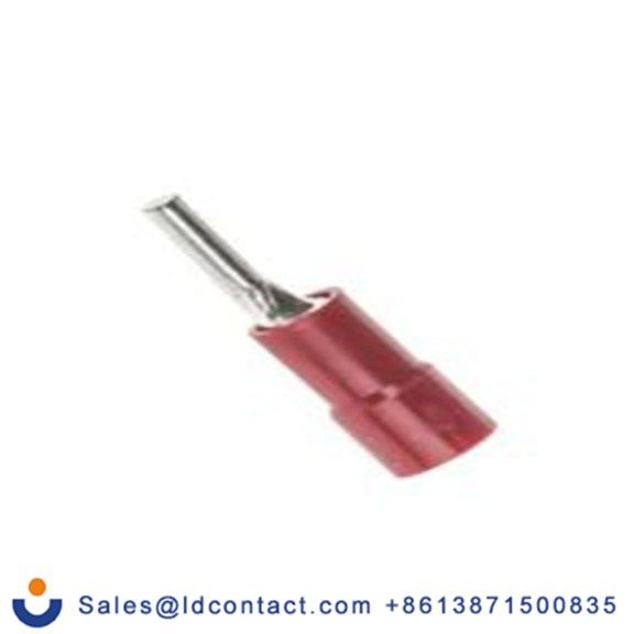 RS PRO,270-7622,针型接线端子, 绝缘端子镀锡, 针Φ1.9 mmx9 mm长, 红色, 22 AWG, 乙烯基绝缘, 线最大规格16 AWG