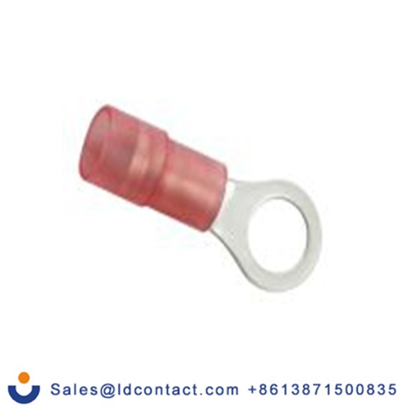 RS PRO,270-7625,绝缘 铜 圆形端子, Φ5.3 mm内环 22 AWG, M5螺栓, 红色 16 AWG, -40 °C至105 °C E245391系列