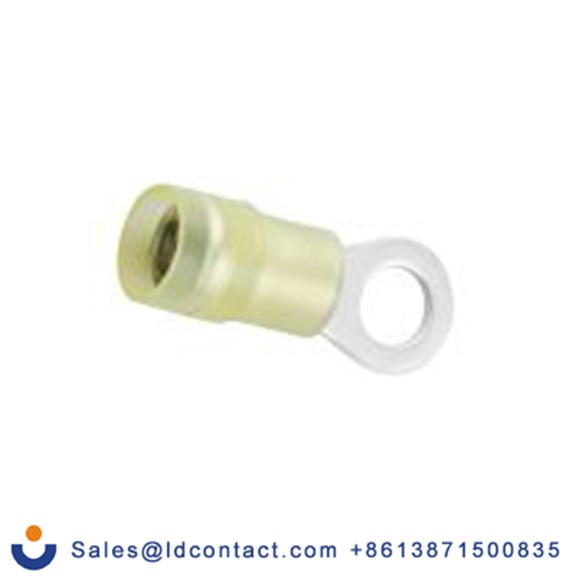 RS PRO,270-7629,绝缘 铜 圆形端子, Φ5.3 mm内环 12 AWG, M5螺栓, 黄色 10 AWG, -40 °C至105 °C E245391系列