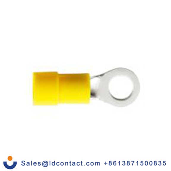 RS PRO,270-7643,绝缘 铜 圆形端子, Φ5.3 mm内环 12 AWG, M5螺栓, 黄色 10 AWG, -40 °C至105 °C E245391系列