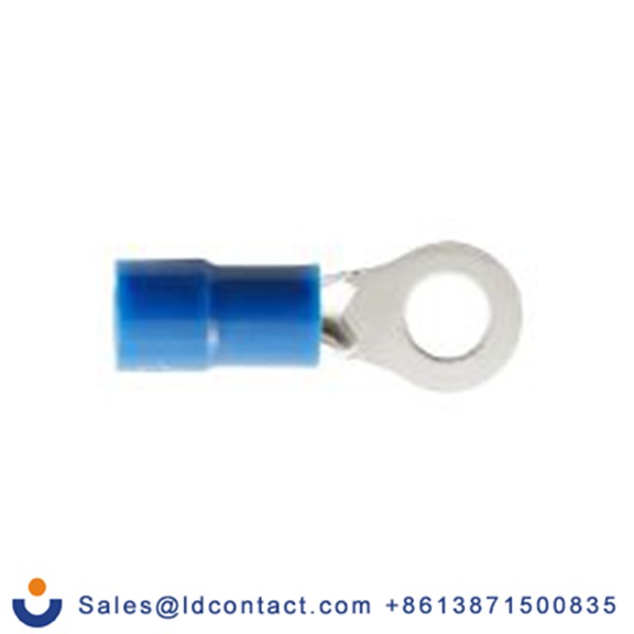 RS PRO,270-7645,绝缘 铜 圆形端子, Φ4.3 mm内环 16 AWG, M4螺栓, 蓝色 14 AWG, -40 °C至105 °C E245391系列