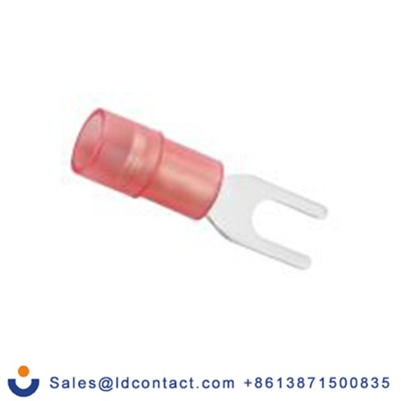 RS PRO,270-7652,绝缘 叉型端子, 3.7 mm螺栓, 红色, 最小电线尺寸: 22 AWG 16 AWG, 6.4 mm宽, 0.75 mm厚, 镀锡触点 尼龙