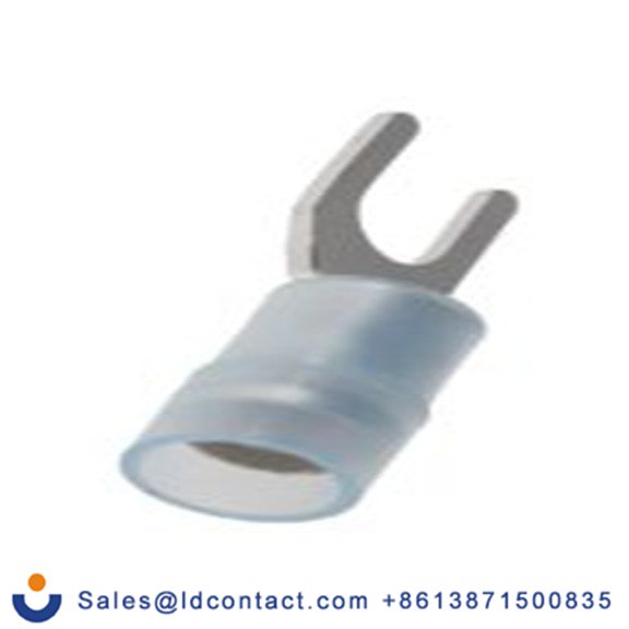 RS PRO,270-7654,绝缘 叉型端子, 4.3 mm螺栓, 蓝色, 最小电线尺寸: 16 AWG 14 AWG, 7.2 mm宽, 0.8 mm厚, 镀锡触点 尼龙