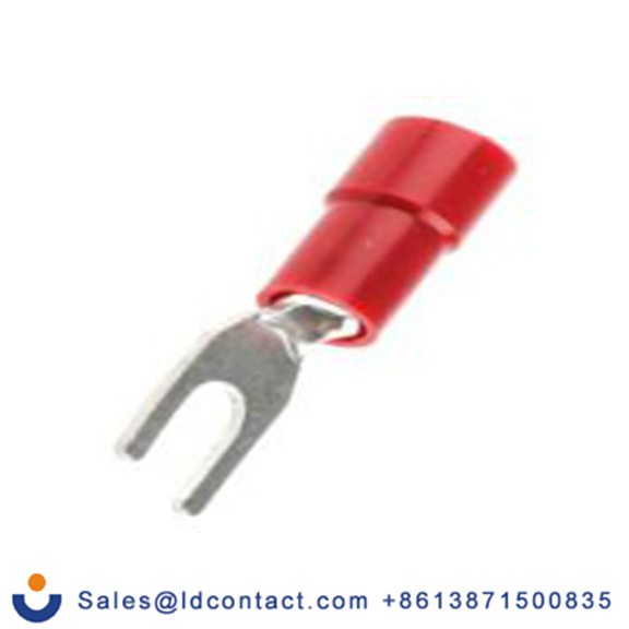 RS PRO,270-7655,绝缘 叉型端子, 3.2 mm螺栓, 红色, 最小电线尺寸: 22 AWG 16 AWG, 5.7 mm宽, 0.75 mm厚, 镀锡触点 乙烯基