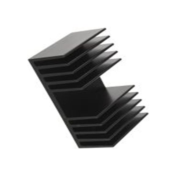 RS PRO,271-858,散热器, 铝制, 黑色 37 mm, 用于通用矩形铝 75 mm 12 mm