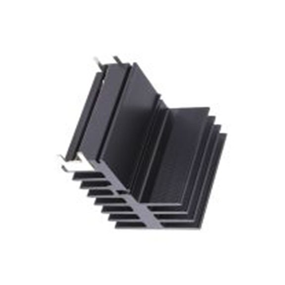 RS PRO,234-2435,散热器, 铝制, 3.2K/W, 黑色 38 mm, 用于通用矩形铝 50 mm 54 mm