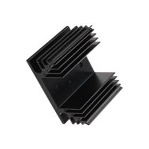 RS PRO,234-2485,散热器, 铝制, 3.3kΩ/W, 黑色 20 mm, 用于通用矩形铝 50 mm 65 mm