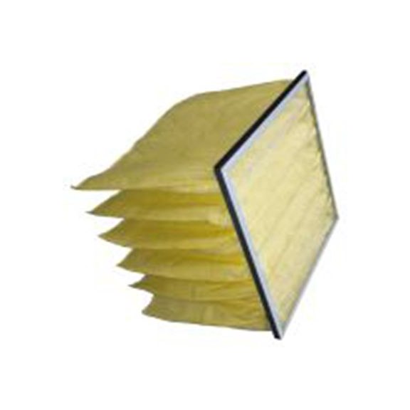 RS PRO,827-9715,空调过滤器, MERV14、级, F8级, 袋装过滤器, 聚丙烯过滤介质, 初压降110 Pa 600 mm, 76.47 m³/h 592 mm, 黄色 592 mm