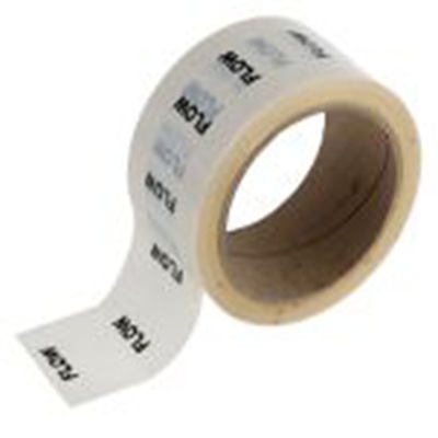 RS PRO,711-491,管道标识, 白色底, 预印 流量 , 乙烯基, 聚丙烯制, 50 mmx33 m