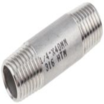 RS PRO,499-3221,直 螺纹接头 不锈钢管件, 带螺纹 6.35 mm 公接带螺纹 6.35 mm 公, 39.878 mm长, 圆形