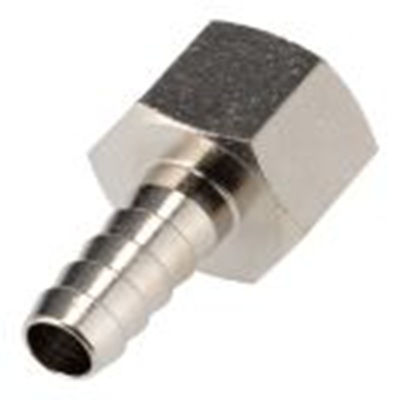 RS PRO,665-600,软管接头, Φ8 mm内径, 镀镍黄铜制, 最大工作压力100 bar