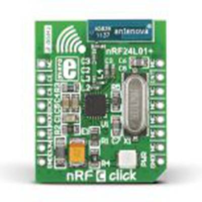 MikroElektronika,MIKROE-1304,MikroElektronika  nRF C Click 射频收发器 MikroBus Click 板, nRF24L01P芯片, 用于有源