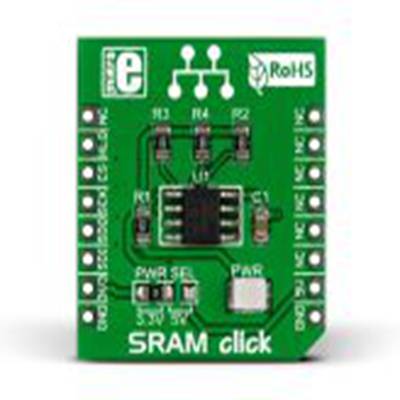 MikroElektronika,MIKROE-1902,MikroElektronika  SRAM Click MIKROE-1902 开发板, 23LC1024芯片 SRAM, 用于MikroB