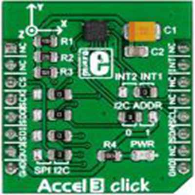 MikroElektronika,MIKROE-2102,MikroElektronika  Accel 3 Click MikroBus Click 板, 加速度传感器, H3LIS331DL芯片