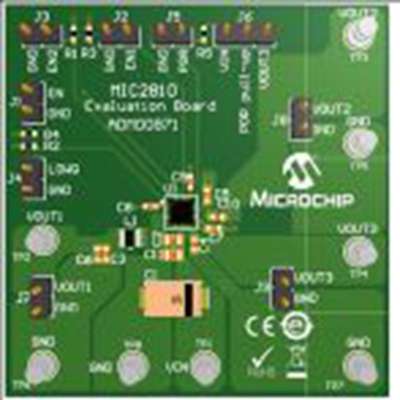 Microchip,ADM00871,Microchip  MIC2810 3 输出 PMIC 评估测试板, MIC2810芯片, 用于开发MIC2810 PMIC