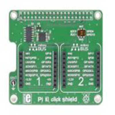 MikroElektronika,MIKROE-2756,MikroElektronika, Pi 3 Click 扩展板，带 2 个 MikroBus 插座，适用于 Raspberry Pi