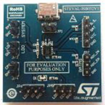 STMicroelectronics,STEVAL-ISB032V1,STMicroelectronics  评估测试板, 电源管理 评估测试板, STNS01芯片, 用于开发锂离子电池充电器