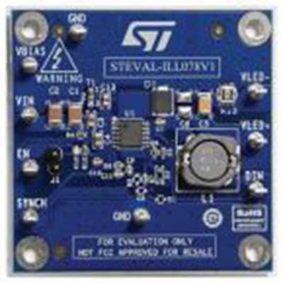STMicroelectronics,STEVAL-ILL078V1,STMicroelectronics , STEVAL-ILL078V1 评估测试板, LED 驱动器评估套件, 用于陶瓷输出电容