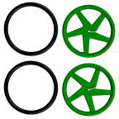 Kitronik,2593-D,Kitronik  Kitronik 一对 5 辐轮圈 - 绿色, BBC Micro:bit 附加组件