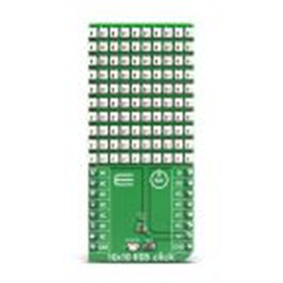 MikroElektronika,MIKROE-4115,MikroElektronika  LED 矩阵, MIKROE-4115 LED驱动器, 10x10 RGB点阵, 用于全彩色模块、LED 