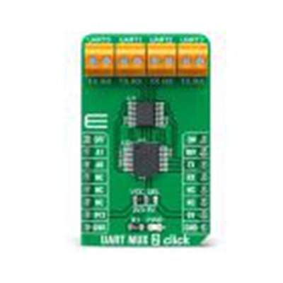 MikroElektronika,MIKROE-4494,MikroElektronika  UART MUX 2点阵 传感器附加板, RS232, UART, MAX399芯片, 用于通信系统、数据