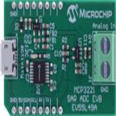 Microchip,EV55L49A,Microchip  评估测试板, EV55L49A, MCP3221 SAR ADC 评估板, 模拟评估板, 用于MCP3221, MCP3221