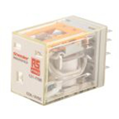 RS PRO,121-7795,功率继电器, 12V 直流线圈 5A切换, 四刀双掷, 银合金触点, RKE系列