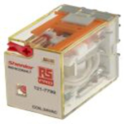 RS PRO,121-7799,功率继电器, 24V 交流线圈 6A切换, 四刀双掷, 银合金触点, RKF系列