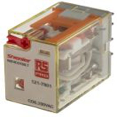 RS PRO,121-7801,功率继电器, 240V 交流线圈 6A切换, 四刀双掷, 银合金触点, RKF系列
